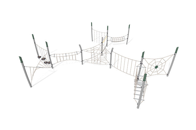 3D rendering af Tor przeszkód - Acrobat tor przeszkód 10 - zielony/beżowy