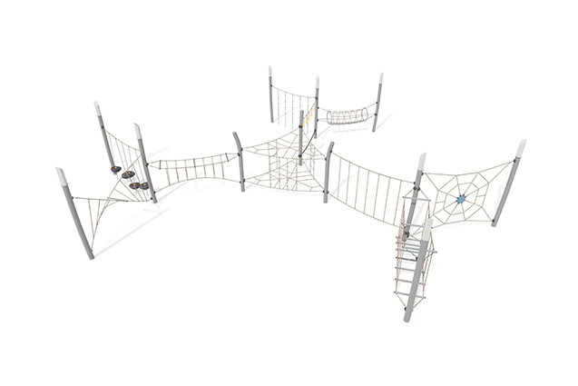 3D rendering af Tor przeszkód - Acrobat tor przeszkód 10 - szary/beżowy