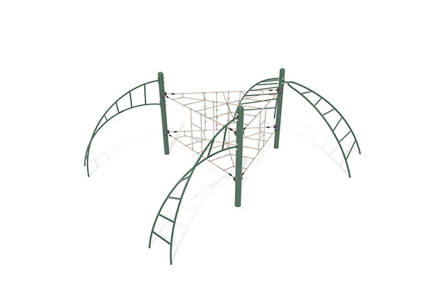 3D rendering af Siatka wspinaczkowa - trójkąt Acrobat zielony/beżowy