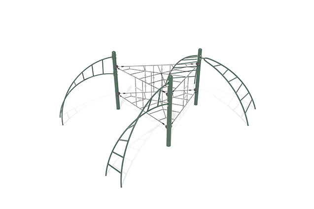 3D rendering af Siatka wspinaczkowa - trójkąt Acrobat zielony/czarny