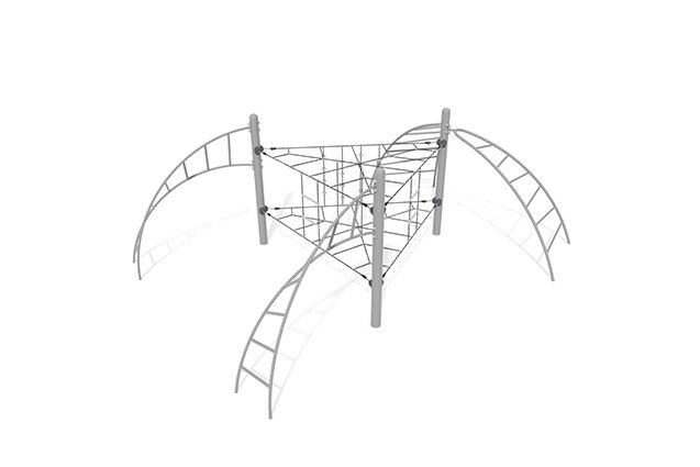 3D rendering af Siatka wspinaczkowa - trójkąt Acrobat szary/czarny