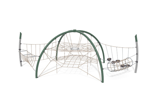 3D rendering af Siatka wspinaczkowa - Acrobat dome 2 zielona/beżowa