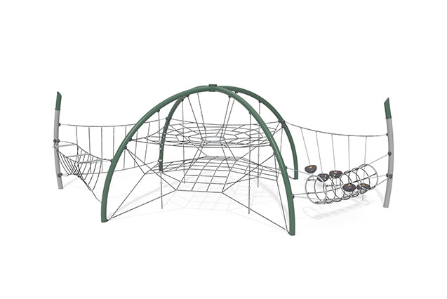 3D rendering af Siatka wspinaczkowa - Acrobat dome 2 zielona/czarna