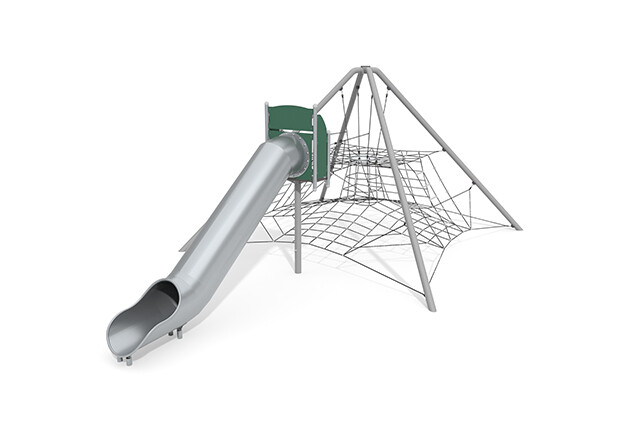 3D rendering af Siatka wspinaczkowa - zjeżdżalnia piramidowa Acrobat zielona/czarna