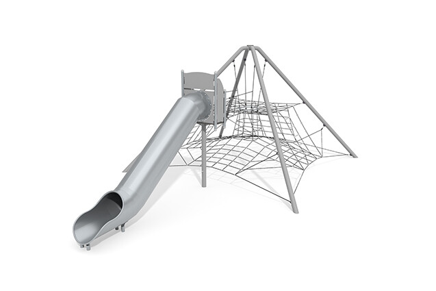 3D rendering af Siatka wspinaczkowa - piramida wspinaczkowa ze zjeżdżalnią