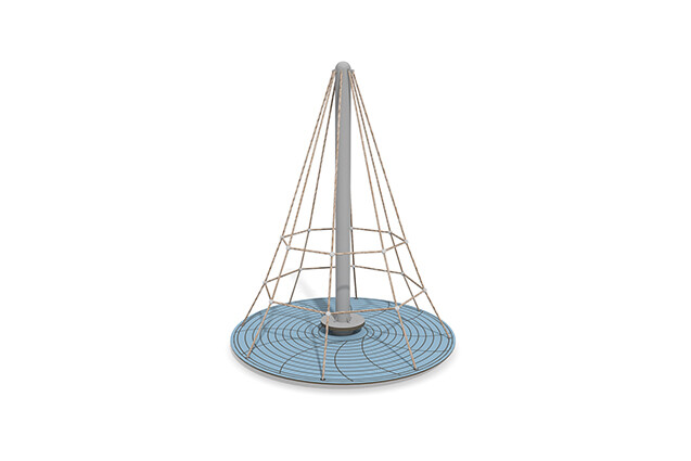 3D rendering af Siatka wspinaczkowa - obrotowa piramida Acrobat niebieska/beżowa
