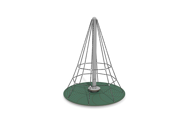 3D rendering af Siatka wspinaczkowa - obrotowa piramida Acrobat zielona/czarna