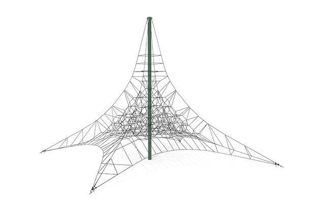 3D rendering af Siatka wspinaczkowa - piramida Acrobat 9 zielona/beżowa