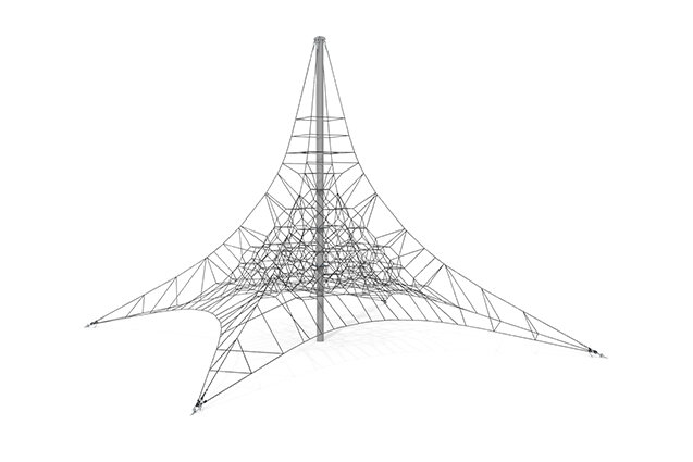3D rendering af Siatka wspinaczkowa - Acrobat pyramid 9 szary/czarny