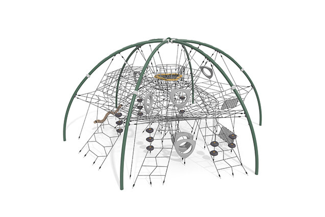 3D rendering af Siatka wspinaczkowa - Acrobat dome 3 zielona/czarna
