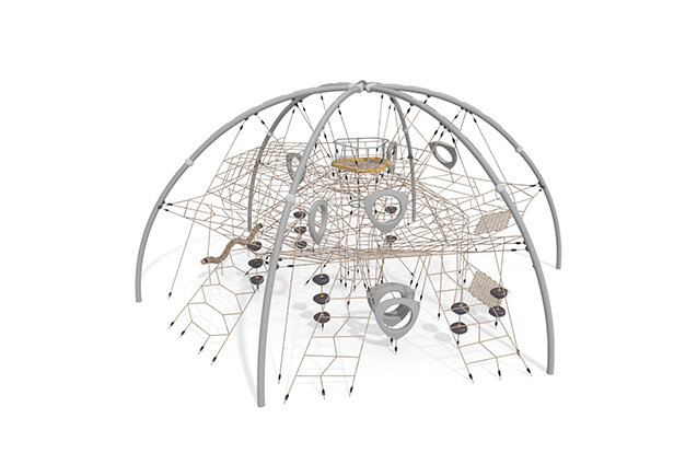 3D rendering af Siatka wspinaczkowa - Acrobat dome 3 szary/beżowy