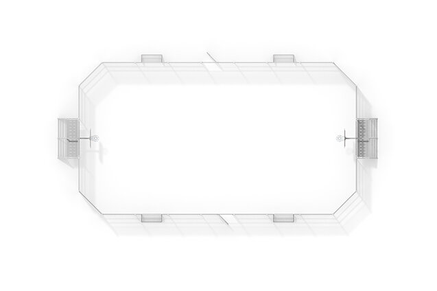 Boisko wielofunkcyjne - Sport Arena 6, 24,30 x 12,72 m, kolor szary